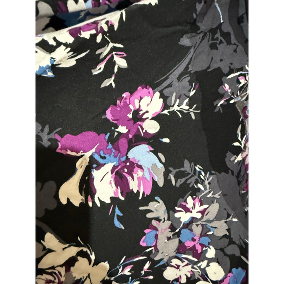 Women's Torrid Plus 1X Black Purple Floral Mesh A-Line Skirt - Picture 5 of 11
